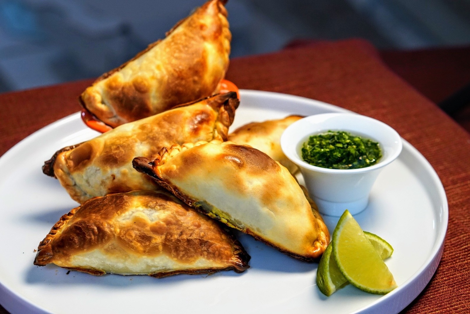 Argentine beef empanadas with chimichurri and lime